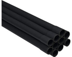 Isolierrohr starr leicht 20 mm aus PVC, einseitig gemufft, Kennzeichen: EN2221 schwarz, 1 Stk.