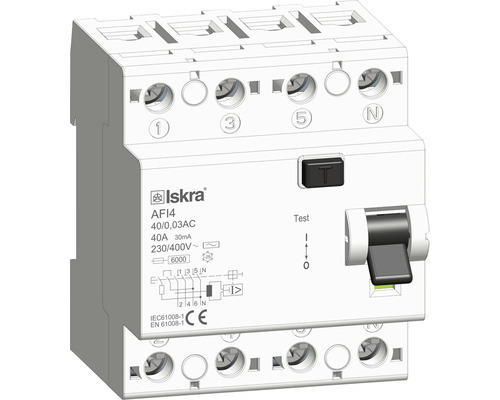 Fehlerstromschutzschalter Iskra® 40A Typ AC 4-polig