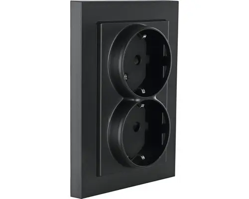 Steckdose Q-Link F-Line 2-Fach - Schuko unterputz schwarz