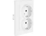 Hornbach Steckdose Q-Link F-Line 2-Fach - Schuko unterputz polarweiß