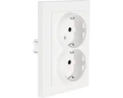 Steckdose Q-Link F-Line 2-Fach - Schuko unterputz polarweiß