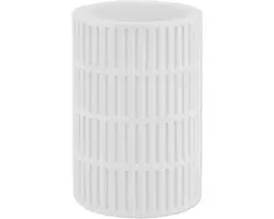 Zahnputzbecher Haceka Streifen weiß glänzend