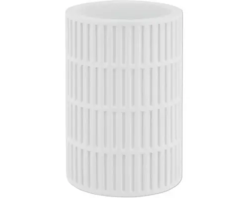 Zahnputzbecher Haceka Streifen weiß glänzend