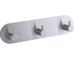 3-er Hakenleiste Form & Style zum kleben rund edelstahl matt