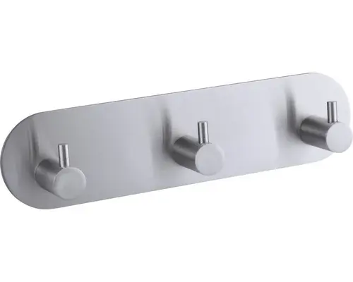 3-er Hakenleiste Form & Style zum kleben rund edelstahl matt