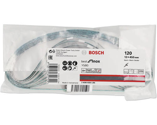 Schleifblatt für Bandschleifer Bosch 13x455 mm, Korn 120, 10er Pack