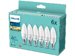 Philips LED 40W B35 E14 WW FR ND 6PF/4 DISC, weiss; Leuchtmittel