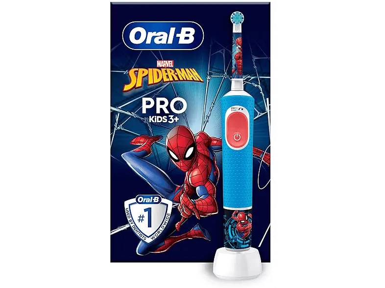 Oral-B Vitality Pro 103 Kids Spiderman, Elektrische Kinderzahnbürste ab 3 Jahren Blau