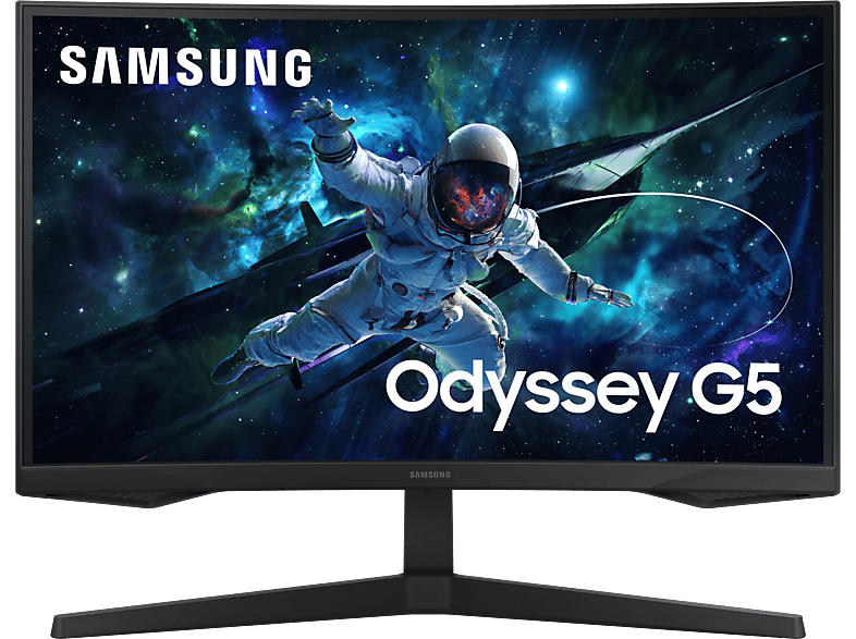 Samsung Odyssey G5 LS27CG552EU Curved Gaming Monitor, 27 Zoll WQHD, 16:9, 165Hz, 1ms (MPRT), 300cd, Schwarz
