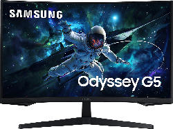 Samsung Odyssey G5 LS32CG552EU Curved Gaming Monitor, 32 Zoll QHD, 16:9, 165Hz, 1ms (MPRT), 300cd, Schwarz