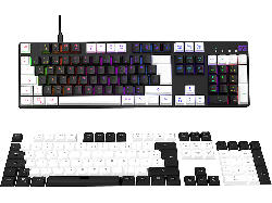 ISY IGK-6000 Gaming Tastatur, USB-C, Mechanisch, QWERTZ, Outemu Brown Switches, Schwarz/Weiß
