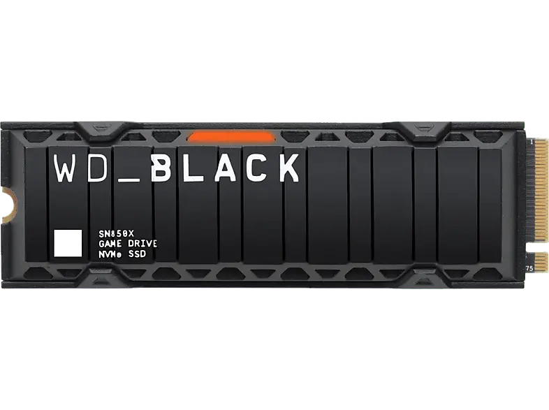Western Digital 2TB SSD Festplatte WD_black SN850X NVMe mit Kühlkörper, M.2, Intern, R7300/W6600 MB/s