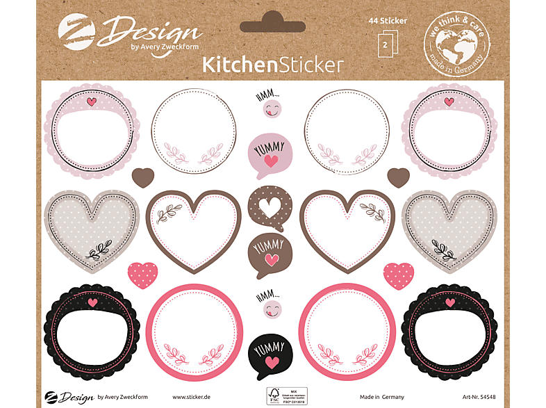 Avery Zweckform Kitchen Sticker, bunt, 54548
