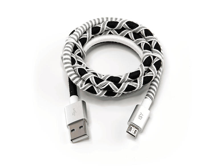 ISY Datenkabel Micro-USB, 1 Meter, Schwarz/Weiß (IUC-4100-SB-M)