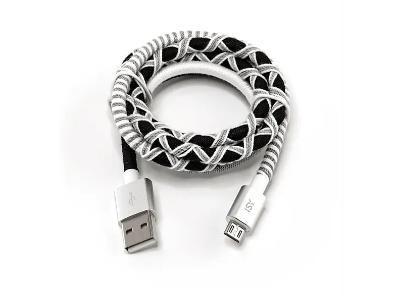 ISY Datenkabel Micro-USB, 1 Meter, Schwarz/Weiß (IUC-4100-SB-M)