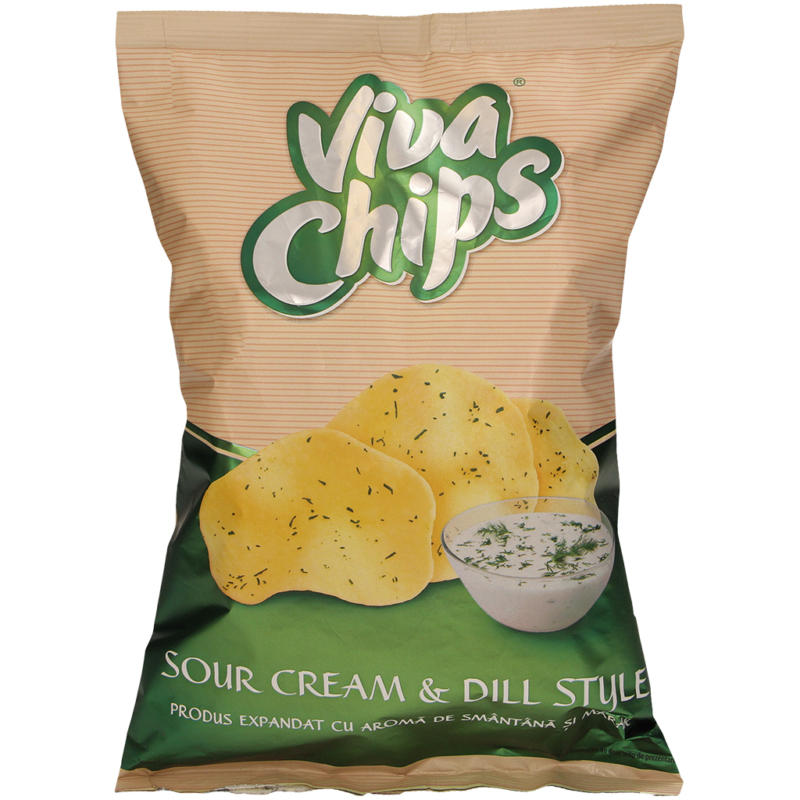 VIVA CHIPS - Weizen-Kartoffelsnack mit Sauerrahm-Dill-Geschmack