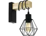 Hornbach Wandleuchte Eglo TOWNSHEND 5 E27 60 W 1-flammig IP 20 schwarz/braun ( 44078 )