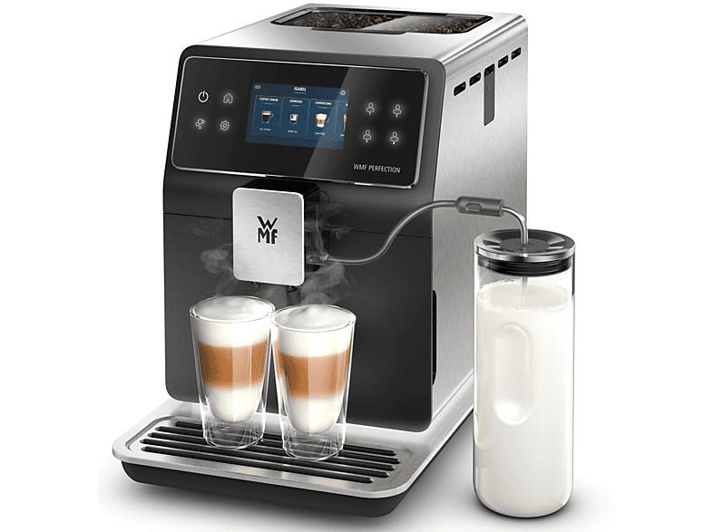 WMF CP853D15 Perfection 860l Kaffeevollautomat (Schwarz, Kegelmahlwerk, 15 bar, Milchschlauch)