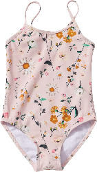 PUSBLU Badeanzug mit Blumen-Muster, rosa, Gr. 98/104