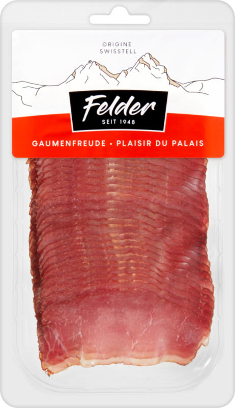 Carne secca di carré di maiale Felder, affumicato alla contadina, a fette, Svizzera, 100 g