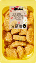 Denner Mmmh Chicken Nuggets Chili-Cheese, en panure de cornflakes, provenance indiquée sur l’emballage, 500 g - au 26.02.2024