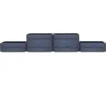 Hornbach Hochbeet Bodeneben Flexibel UV-beständig Wasserfest Winterfest GRAF Ergo Vario x 24 Paneele Ergo Stone, 24 Eckverbinder, Flora-Wassersparsystem ,anthrazit grau