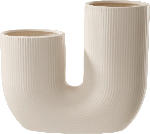 dm-drogerie markt Dekorieren & Einrichten Vase aus Keramik U-Form/geriffelt, weiß (24x7x21cm) - bis 31.03.2024