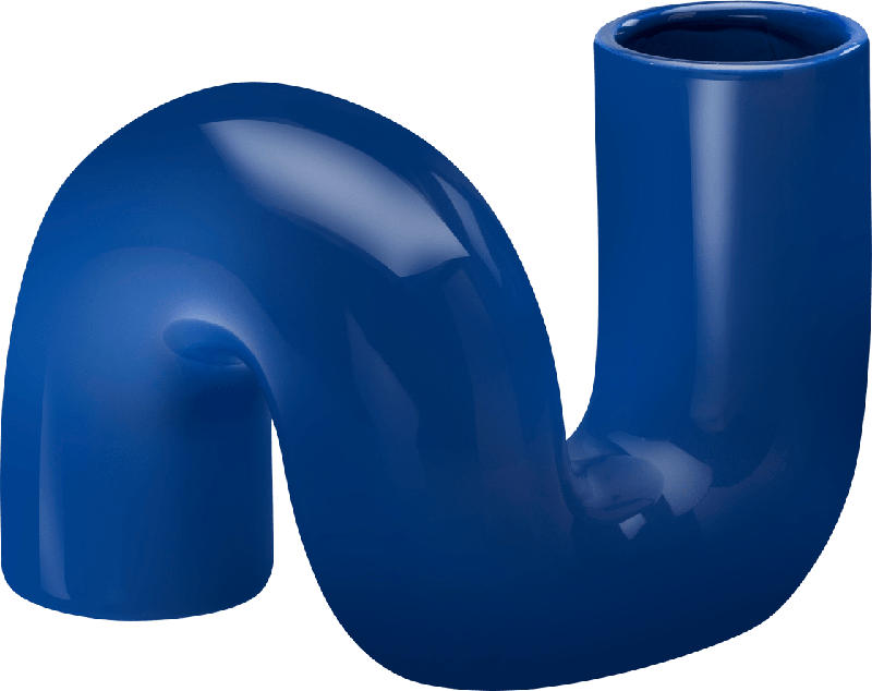 Dekorieren & Einrichten Schwungvase aus Keramik, blau (17x15 cm)