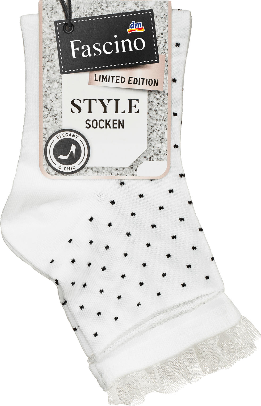 Fascino Socken mit Punkten weiß Gr. 35-38