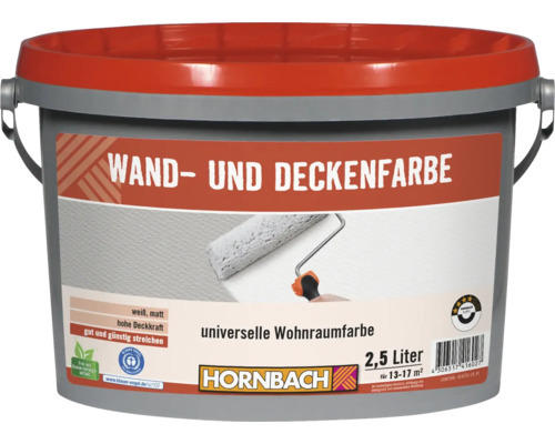 HORNBACH Wand- und Deckenfarbe konservierungsmittelfrei weiss 2,5 L