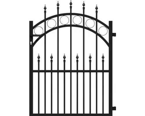 Einzeltor ALBERTS Bordeaux inkl. Schloss, Profilzylinder, Türdrücker, Anschlag, Kloben 96 x 100 cm schwarz