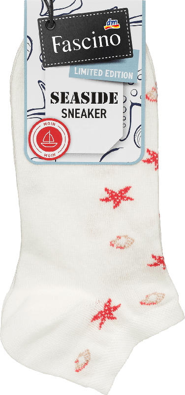 Fascino Sneaker Socken mit Seestern-Muster weiß Gr. 35-38