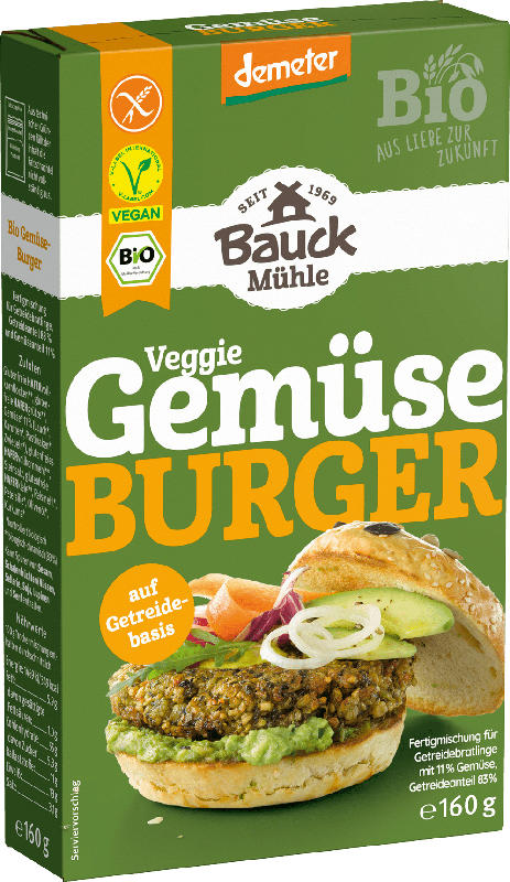 Bauck Mühle Fertigmischung, Veggie Gemüse Burger