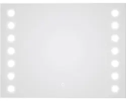 LED Badspiegel DSK Silver Hollywood eckig 80x60 cm