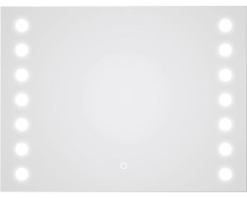 LED Badspiegel DSK Silver Hollywood eckig 80x60 cm