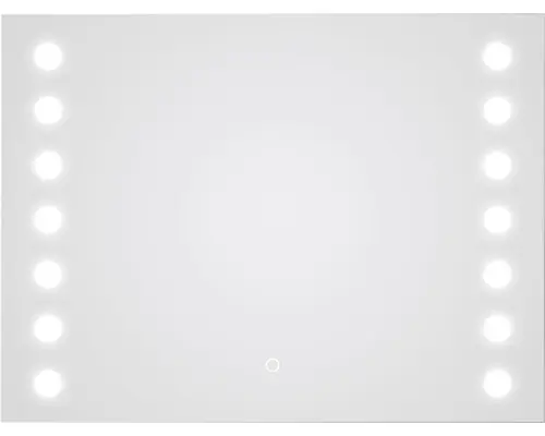 LED Badspiegel DSK Silver Hollywood eckig 80x60 cm