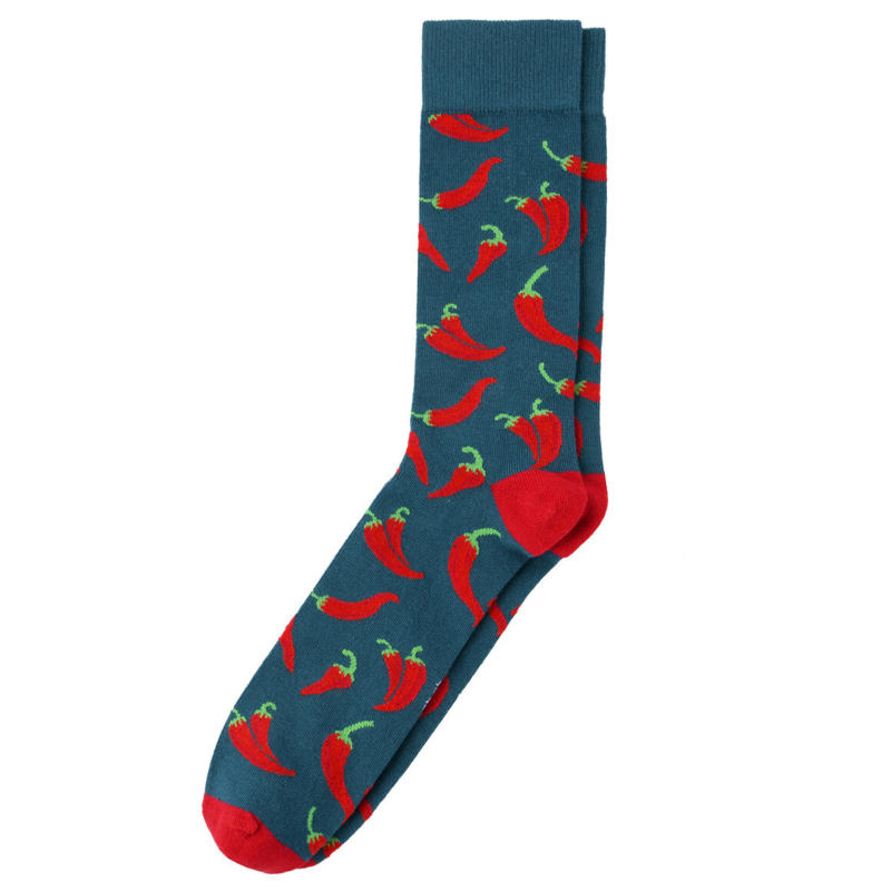 1 Paar Herren Socken mit Chili-Muster