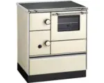 Hornbach Festbrennstoffherd Westminster K176/A-70 elfenbein Backofen rechts mit Stahlplatten-Kochfeld