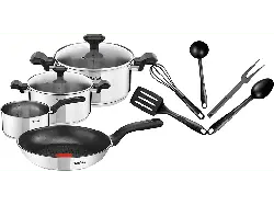 Tefal C 973SB Comfort Max Topf- und Pfannenset (11 tlg., für alle Herdarten, Silber, 18/10-Edelstahl)