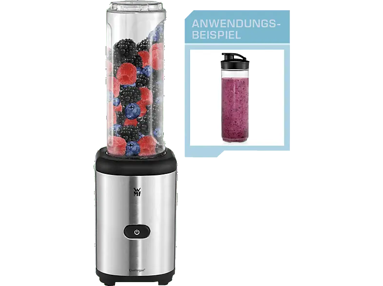 WMF Kult X mix & Go Standmixer (Edelstahl, Schwarz, 300 Watt, 0.6 Liter)