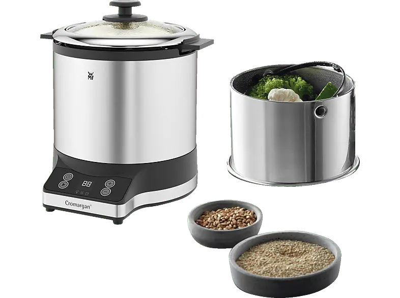 WMF KÜCHENminis® + Lunch to Go (04.1526.0011) Reiskocher (220 Watt, 1 l, Edelstahl, Schwarz)