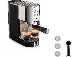 Krups XP444C Virtuoso+ Siebträger (Schwarz, 1450 Watt, 15 bar)