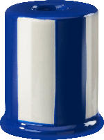 dm-drogerie markt Dekorieren & Einrichten Stabkerzenhalter aus Keramik, weiß/blau gestreift (6x7cm) - bis 30.04.2024