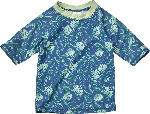 dm-drogerie markt PUSBLU UV Shirt mit Pflanzen-Muster, blau, Gr. 134/140 - bis 31.03.2024