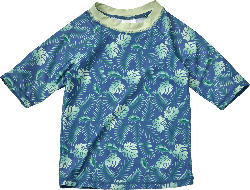PUSBLU UV Shirt mit Pflanzen-Muster, blau, Gr. 98/104