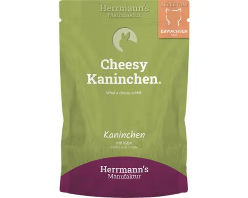 Katzenfutter nass Herrmann´s Kaninchen mit Käse & Kokosflocken 100 g