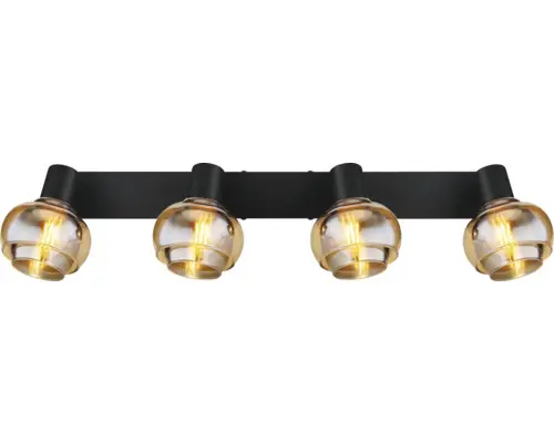 Strahler/Spot/Fluter Globo TOKKI E14 40 W 4-flammig IP 20 schwarz ( 54309-4B )