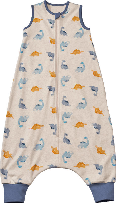 ALANA Schlafsack mit Beinen 1 TOG mit Dino-Muster, beige & blau, 110 cm