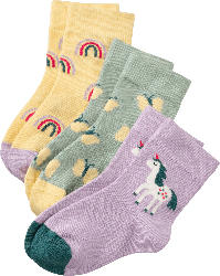 ALANA Socken mit Regenbogen-Muster, lila + gelb + grün, Gr. 23/26