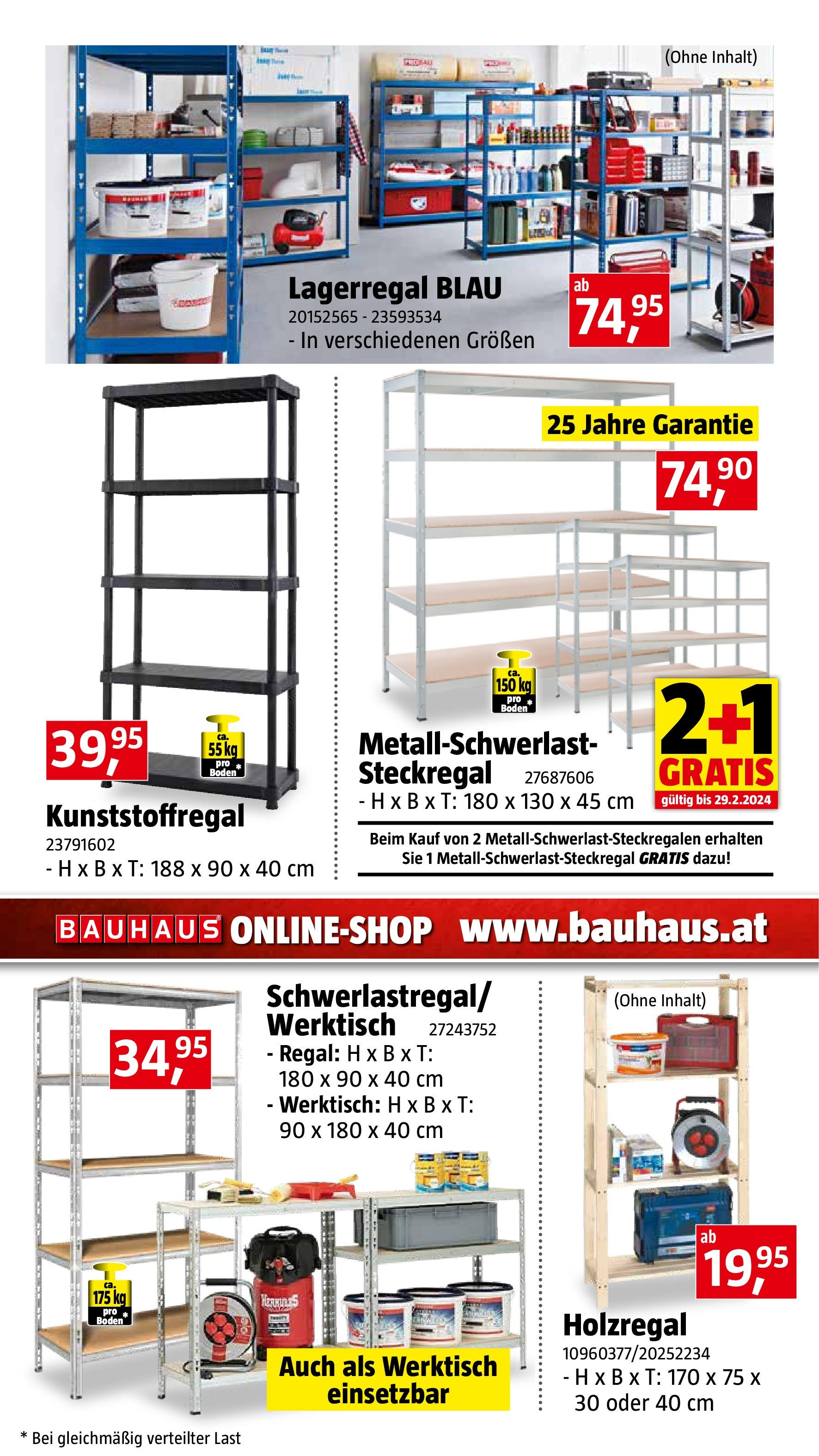 Bauhaus Prospekt aktuell von 30.01.2024 - Aktuelle Angebote | Seite: 13 | Produkte: Regal